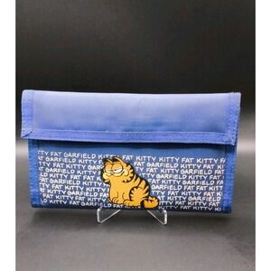 Vintage 1978 Garfield Nylon Hook And Loop Wallet Kat's Meow Blue Fat Kitty Retro